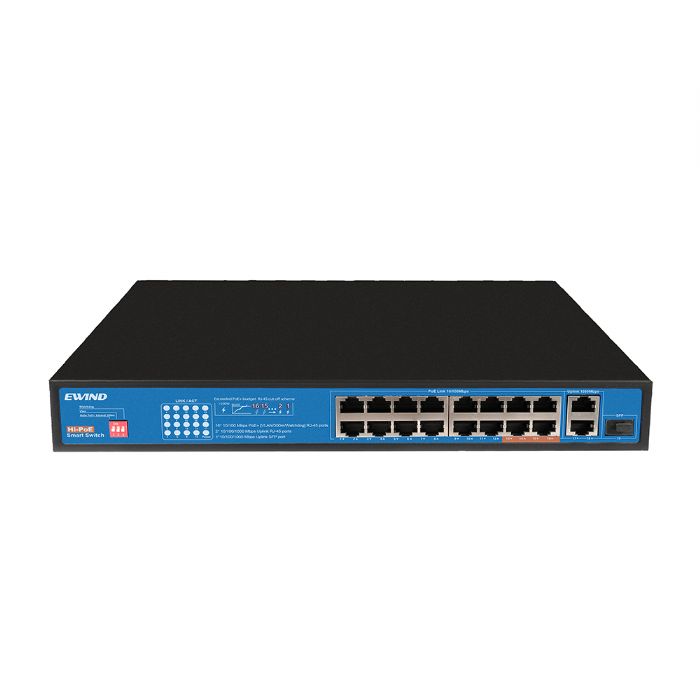 16*FE PoE+ 2*GE+1*GF Unmanaged PoE Switch(250W)