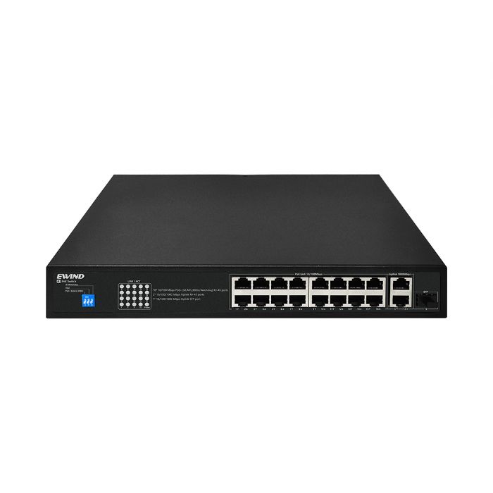 16*FE PoE+ 2*GE+1*GF Unmanaged PoE Switch(200W)