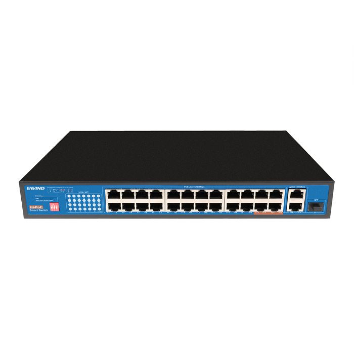 24*FE PoE+ 2*GE+1*GF Unmanaged PoE Switch(300W)