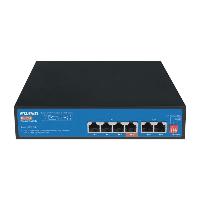 4*FE PoE+ 2*FE Unmanaged PoE Switch(65W)